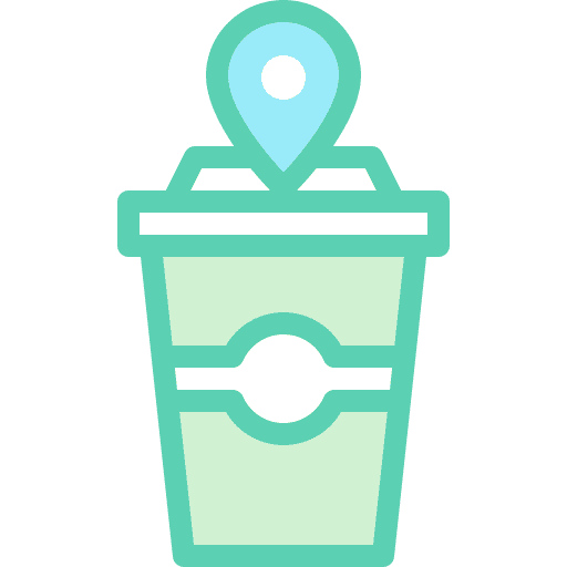 Coffee shop location gps maps and location icon