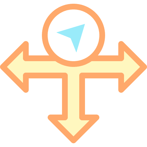 Direction signaling arrow gps icon