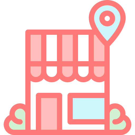Store food and restaurant pin map icon
