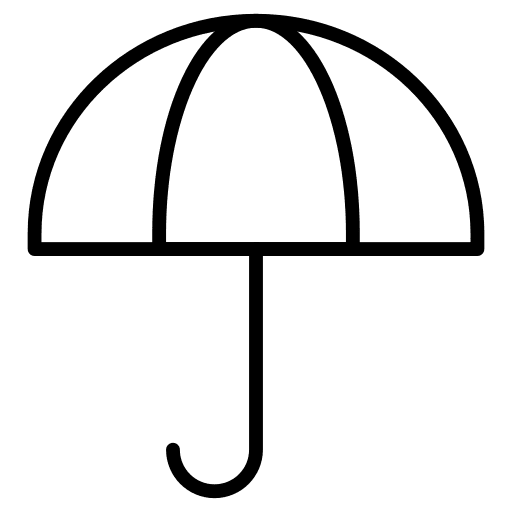 Open umbrella umbrella keep dry protected icon