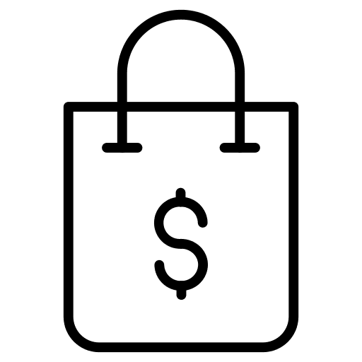 Shopping bag dollar supermarket business and finance icon