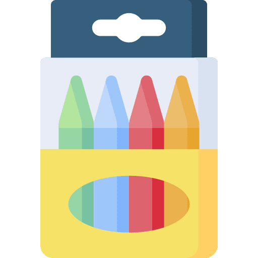 Crayon pack school material school supplies icon