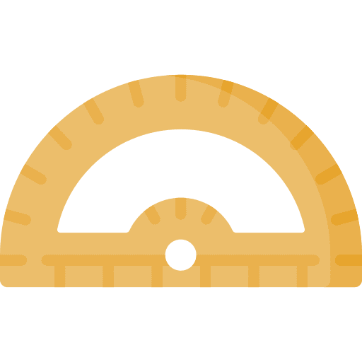 Protactor school material ruler measurement icon