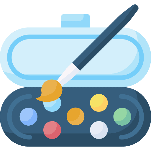 Watercolor painter education watercolor icon