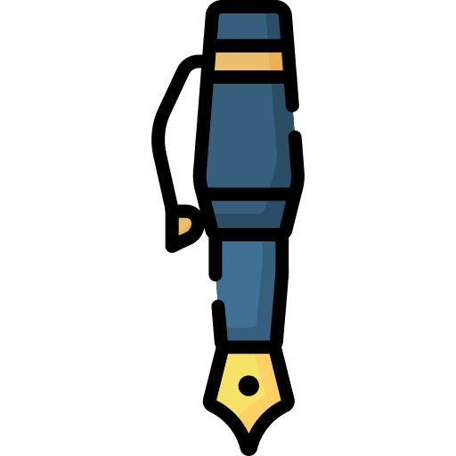 Fountain pen signing calligraphy writing icon
