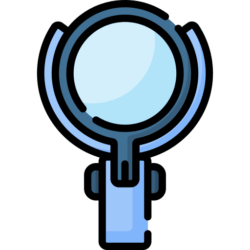 Magnifying glass search investigation loupe icon