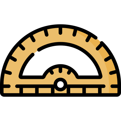 Protactor school material curve ruler measurement icon