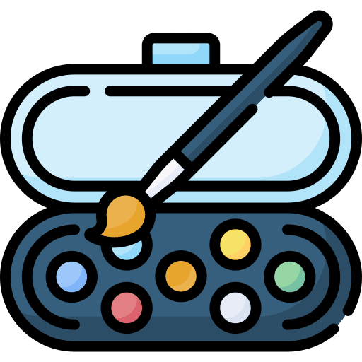 Watercolor art painting education icon