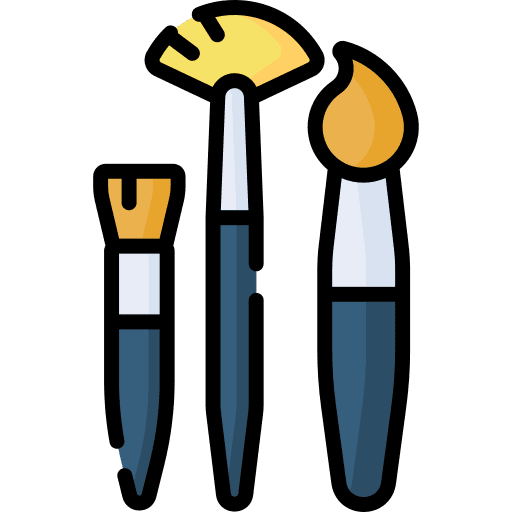 Brush tools and utensils paint brush painter icon