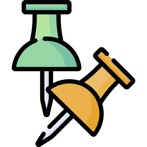 Pushpin education pin tack icon