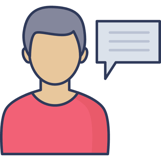 Student people speak man icon