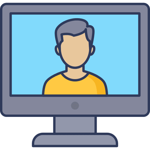 Video call education monitor elearning icon