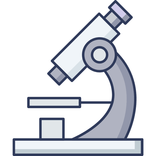 Microscope observation scientific education icon