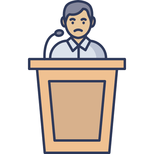 Speech man microphone lecture icon