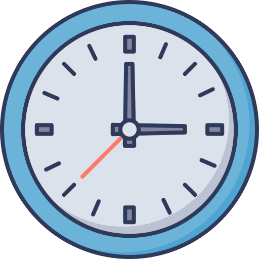 Wall clock hour time and date clock icon