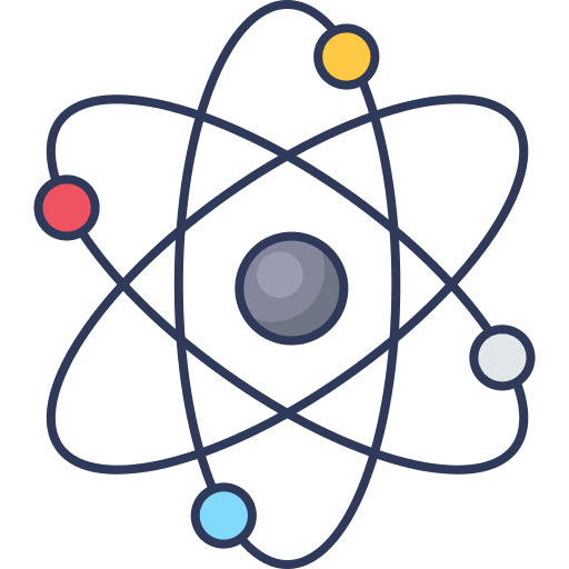 Atom education nuclear atom icon