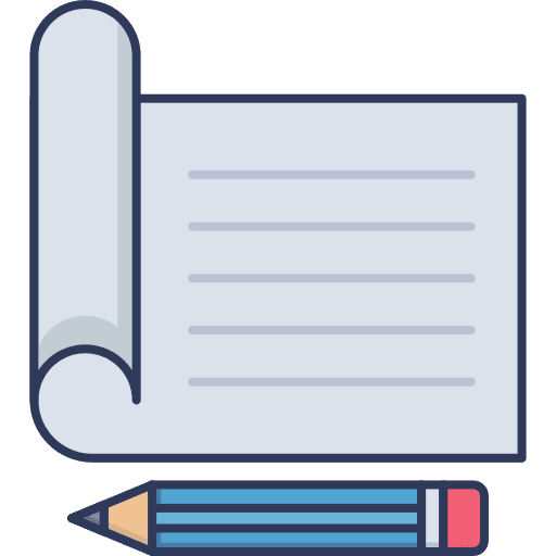 Paper files and folders education pencil icon