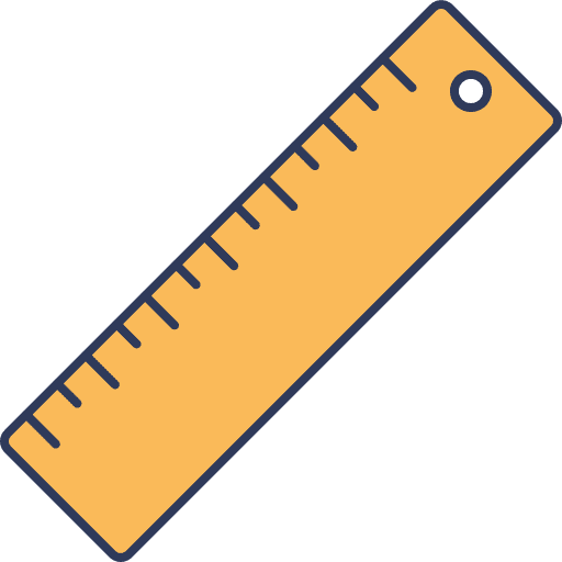 Ruler tool and utensils education measure icon