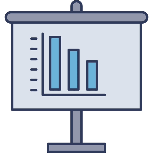 Whiteboard board bar graph whiteboard icon
