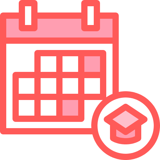 Calendar student mortarboard college icon