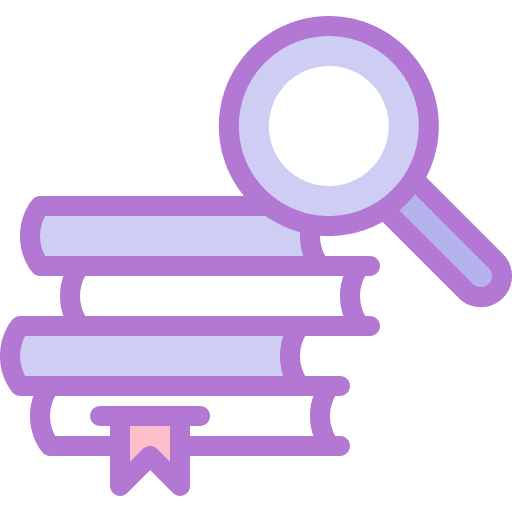 Library education literature loupe icon