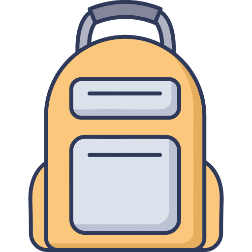 School bag baggage backpack education icon
