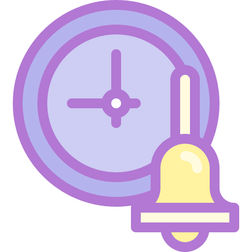 Clock time alarm bell school icon