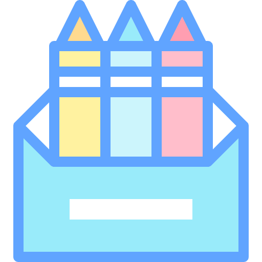 Crayons art education kid icon