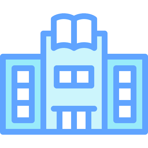 Library bookstore city education icon
