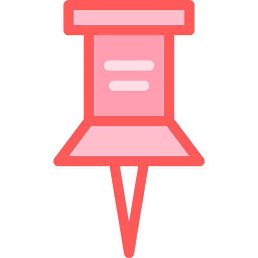 Push pin attachment education office material icon