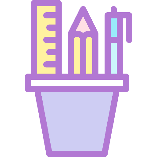 Pencil case school material pencil education icon