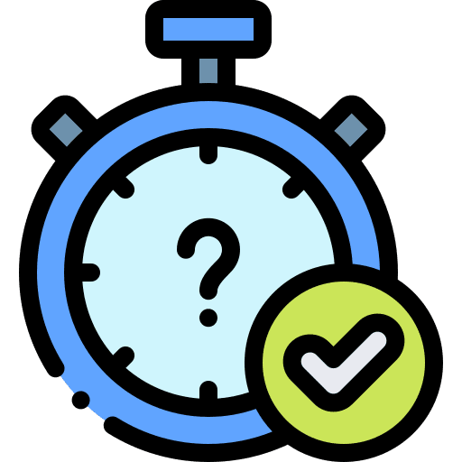 Stopwatch quiz right time and date icon