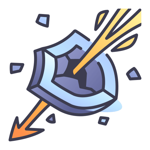 Piercing ability piercing shield icon