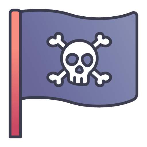 Flag skull crossbones danger icon