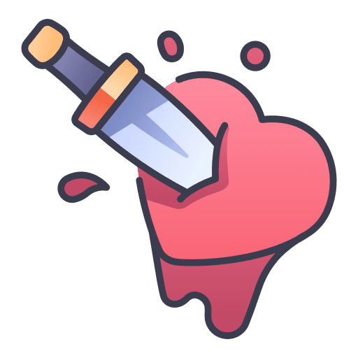 Heart dead gaming knife icon