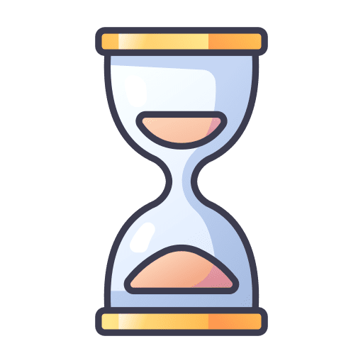 Hourglass countdown time and date deadline icon