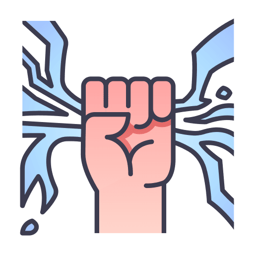 Fist energy lightning power icon