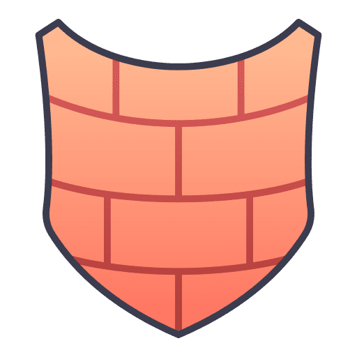 Shield gaming wall protection icon