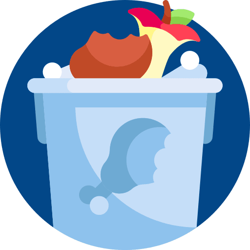 Organic garbage bin trash can dump icon