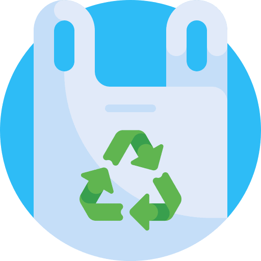 Recycled plastic bag recycle bag eco bag shopping bag icon