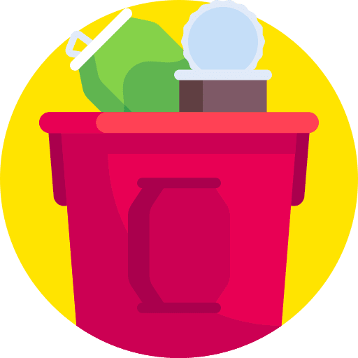 Metal recycle bin ecologic garbage bin icon