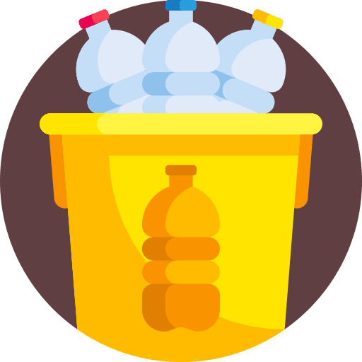 Plastic bin trash recycle industry icon