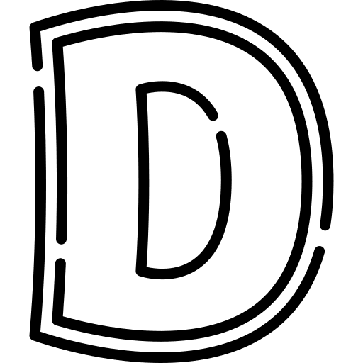 D abecedary d education icon
