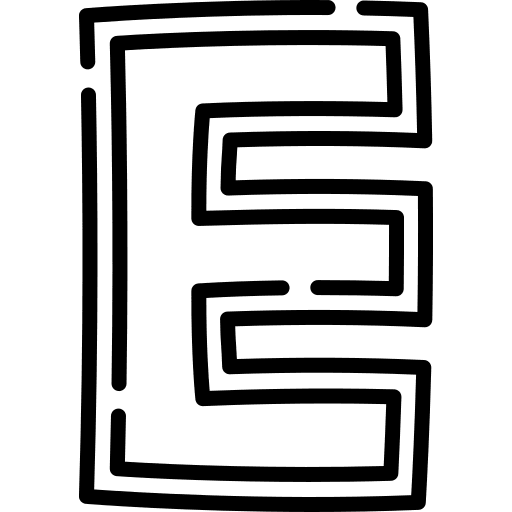 E abecedary e letter e icon