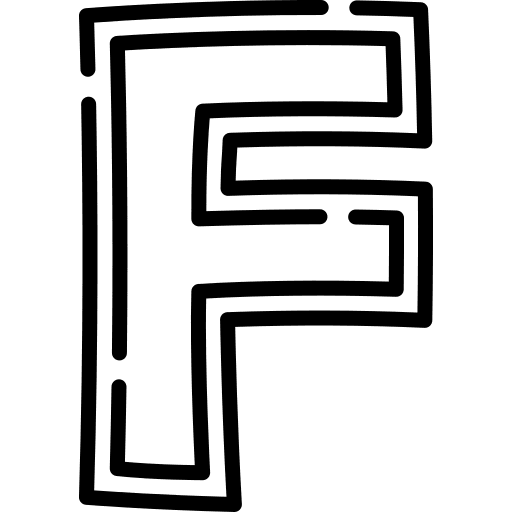 F consonant alphabet writing icon