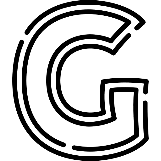G alphabet shapes letter g icon