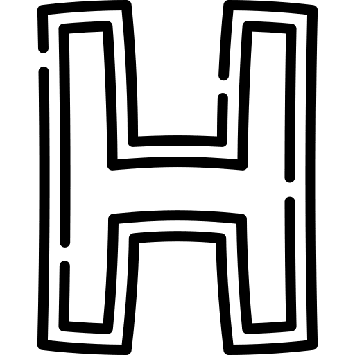 H alphabet education consonant icon