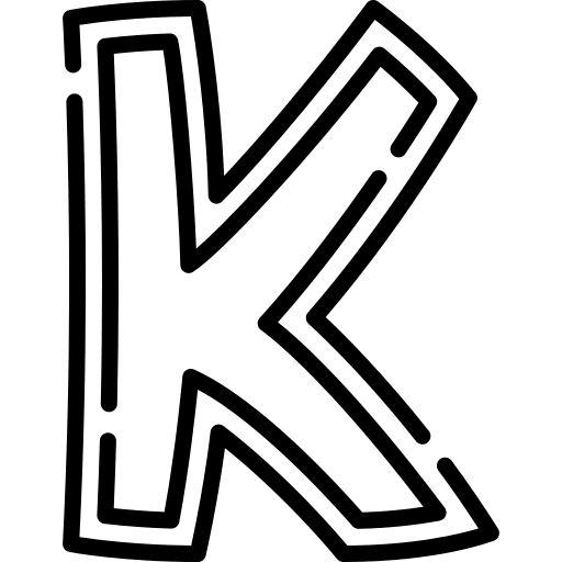 K k abecedary typographical icon