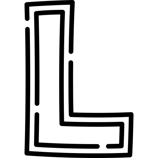 L alphabet consonant writing icon
