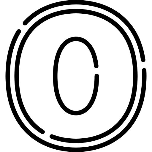 O writing alphabet shapes icon